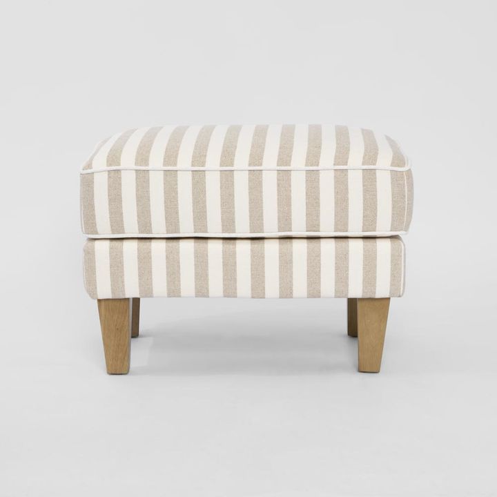 Bondi Hamptons Ottoman Natural Stripe