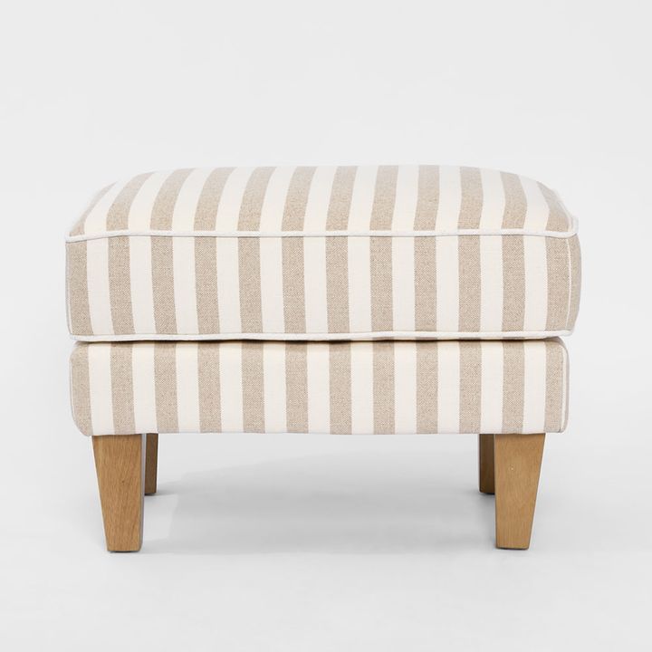 Bondi Hamptons Ottoman Natural Stripe