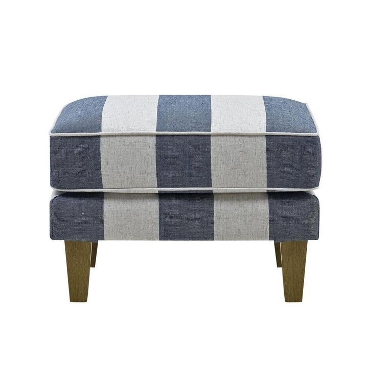 Bondi Hamptons Ottoman Denim/Cream Stripe