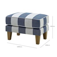 Bondi Hamptons Ottoman Denim/Cream Stripe