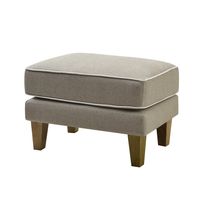 Bondi Hamptons Ottoman Natural W/White Piping