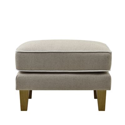 Bondi Hamptons Ottoman Natural W/White Piping