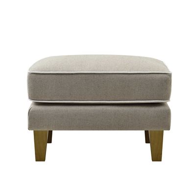 Bondi Hamptons Ottoman Natural W/White Piping