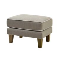 Bondi Hamptons Ottoman Natural W/White Piping