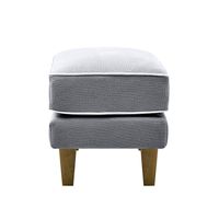 Bondi Hamptons Ottoman Grey W/White Piping