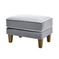Bondi Hamptons Ottoman Grey W/White Piping