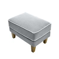 Bondi Hamptons Ottoman Grey W/White Piping