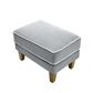 Bondi Ottoman Grey with White Piping