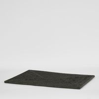 Paume Rattan Rectangle Placemat Black