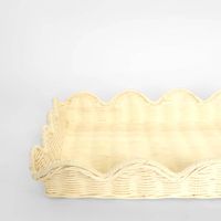 Belle Rattan Scallop Large Tray