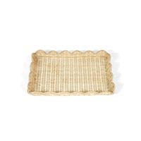 Belle Rattan Scallop Large Tray