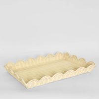 Belle Rattan Scallop Large Tray