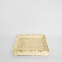 Belle Rattan Scallop Large Tray