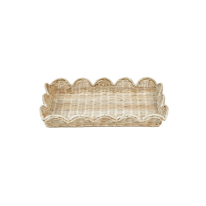 Belle Rattan Scallop Small Tray