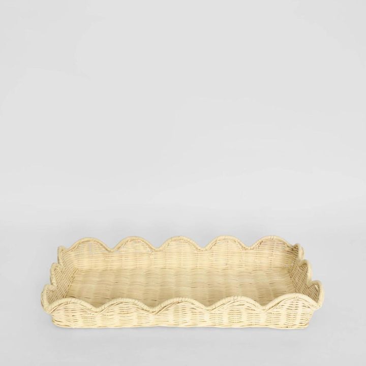 Belle Rattan Scallop Small Tray