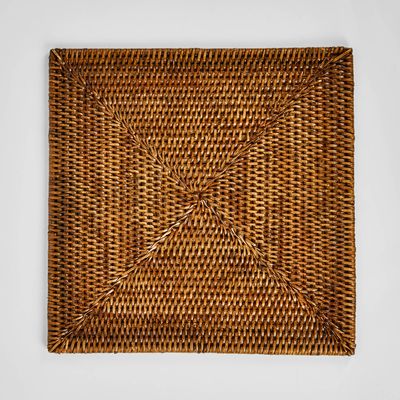 Paume Rattan Square Placemat Antique Brown