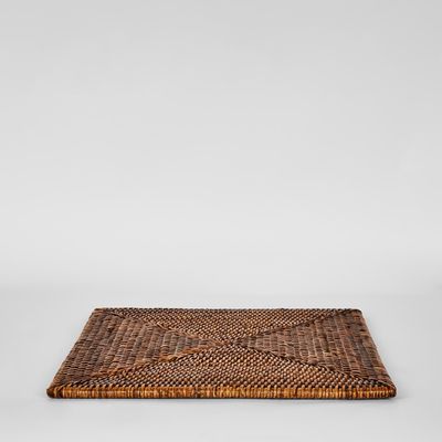 Paume Rattan Square Placemat Antique Brown