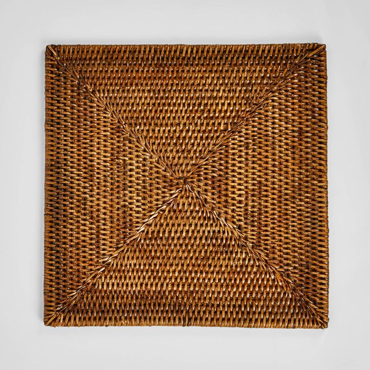 Paume Rattan Square Placemat Antique Brown