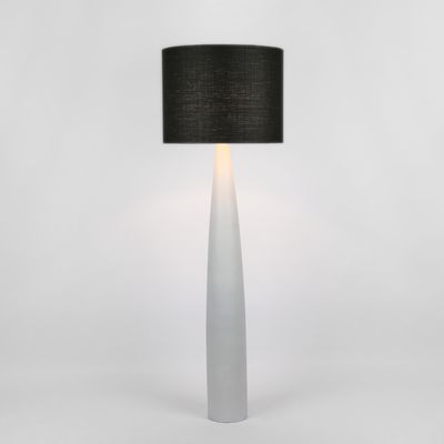 Samson Floor Lamp Base White with Black Shade