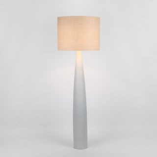 Samson Floor Lamp Base White with Natural Shade