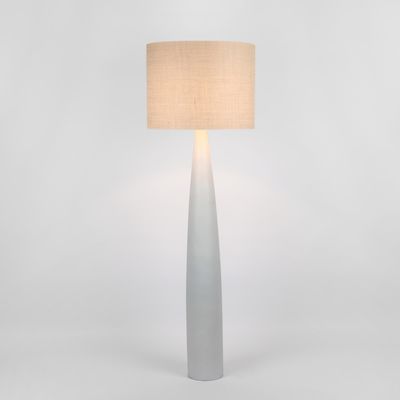 Samson Floor Lamp Base White with Natural Shade