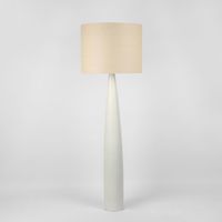 Samson Floor Lamp Base White with Natural Shade