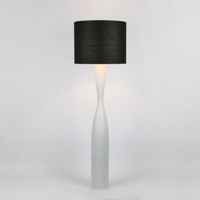 Callum Floor Lamp Base White with  Black Shade