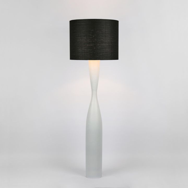 Callum Floor Lamp Base White with  Black Shade