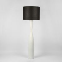 Callum Floor Lamp Base White with  Black Shade