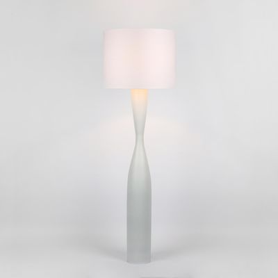 Callum Floor Lamp Base White with Shade White