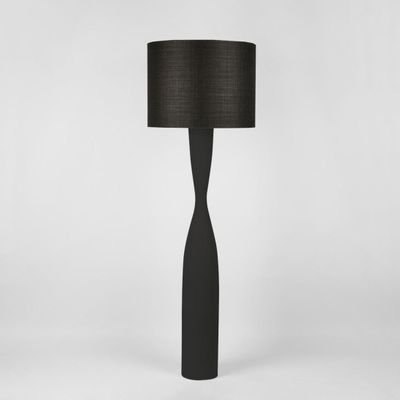 Callum Floor Lamp Base Black with Shade Black