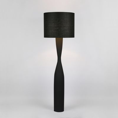 Callum Floor Lamp Base Black with Shade Black