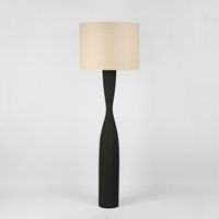 Callum Floor Lamp Base Black with Natural Shade