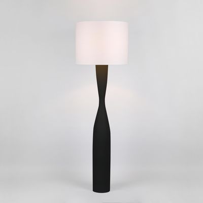 Callum Floor Lamp Base Black with White Shade