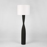 Callum Floor Lamp Base Black with White Shade