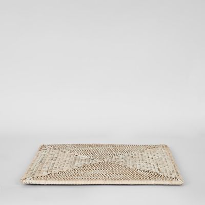 Paume Rattan Square Placemat White Wash