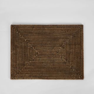 Paume Rattan Rectangle Placemat Antique Brown