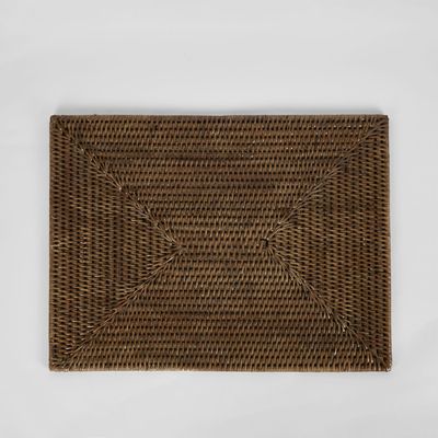 Paume Rattan Rectangle Placemat Antique Brown