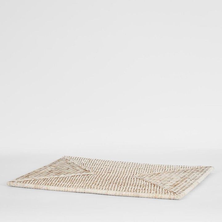 Paume Rattan Rectangle Placemat White Wash
