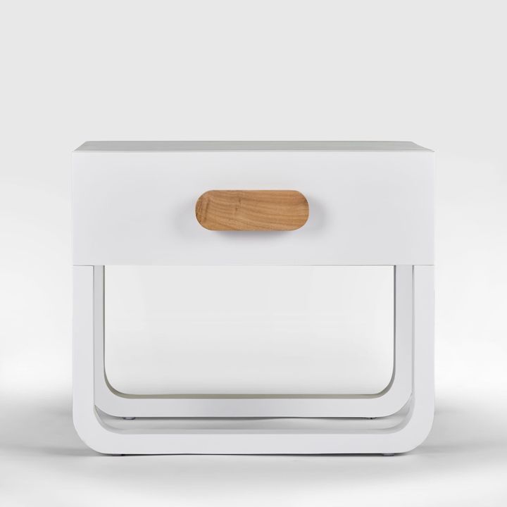 Norma Bedside Table White