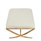 Aries Upholstered Stool Gold in Natural Linen
