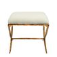 Aries Upholstered Stool Gold in Natural Linen