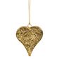 Rhinestone Cowboy Heart Ornament Small Gold