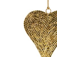 Rhinestone Cowboy Heart Ornament Small Gold