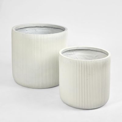 Zagg Large Planters Set of Two White