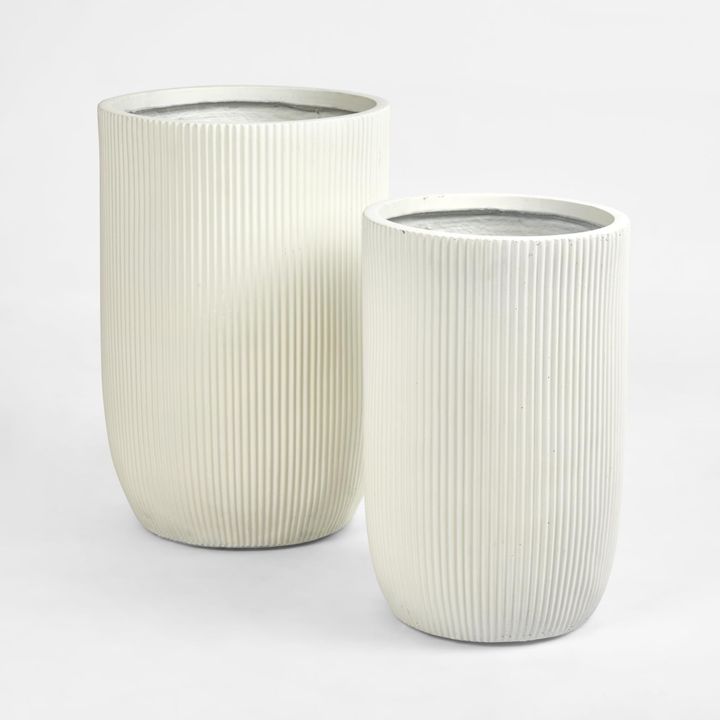 Zagg Tall Planters Set of Two White