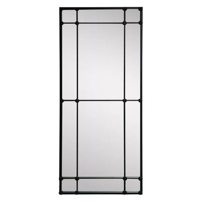 Morgan 12 Pane Rectangular Mirror Matt Black Finish