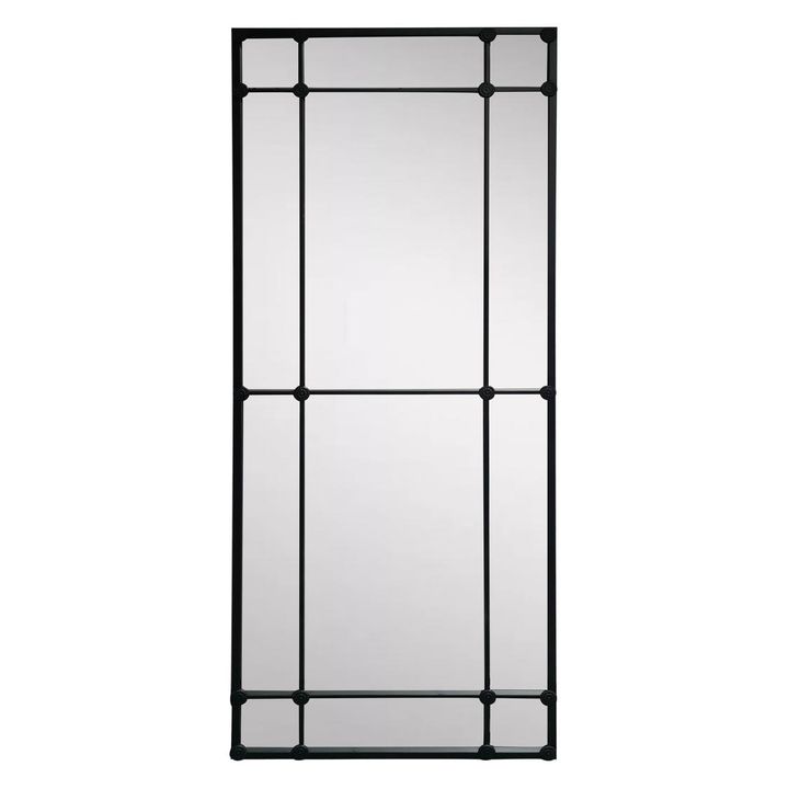 Morgan 12 Pane Rectangular Mirror Matt Black Finish