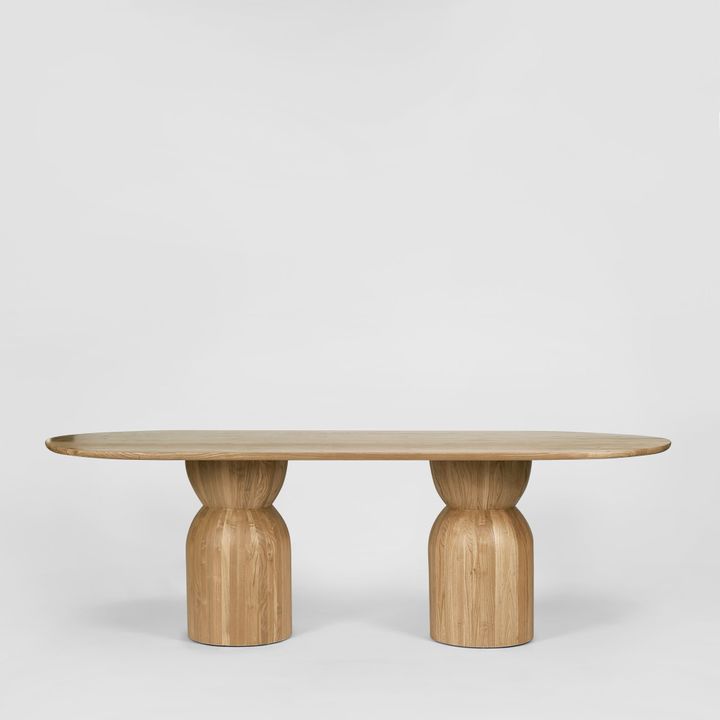 Olive Dining Table Top Oval  Natural