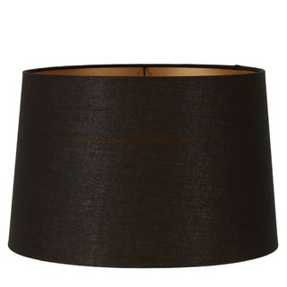 Linen Drum Lamp Shade XXL Black with Gold Lining